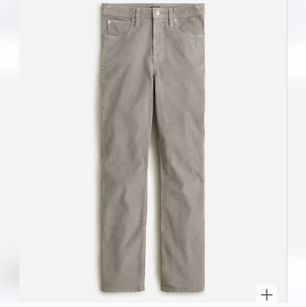 J. Crew Vintage Slim Straight Corduroy Pants in Gray, size 27